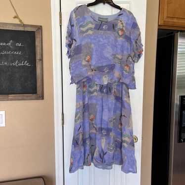 Vintage Carol Anderson California Dress Floral Lav