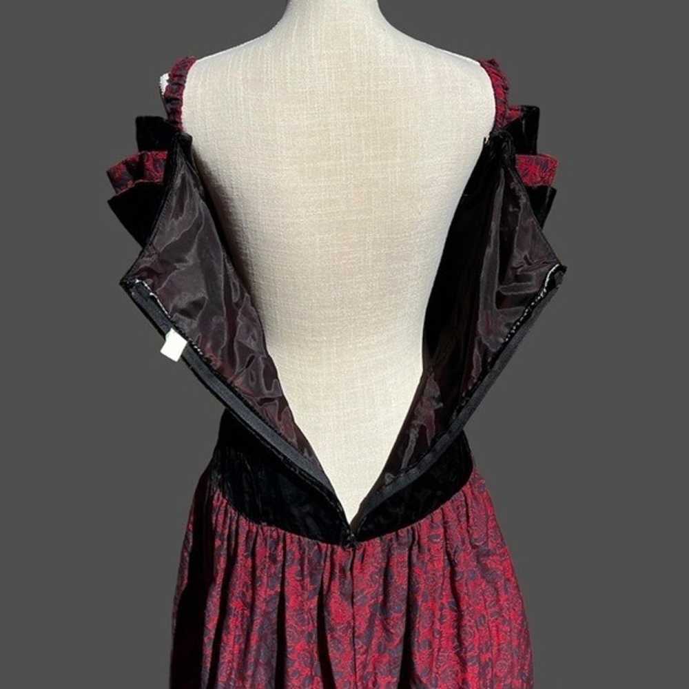 VINTAGE Velvet Taffeta Off Shoulder Fit & Flare I… - image 9