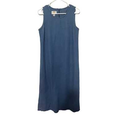 Talbots 100% Cotton Sleeveless Denim Dress w/Roun… - image 1