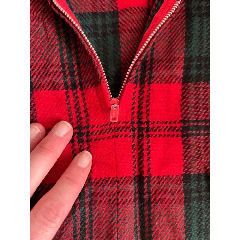 60s Vintage Red Tartan Plaid Tank Dress - Medium/… - image 3