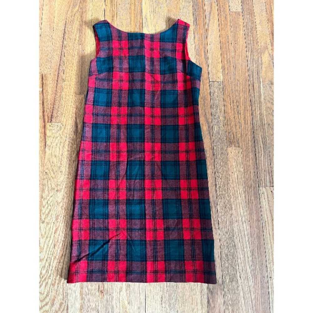 60s Vintage Red Tartan Plaid Tank Dress - Medium/… - image 7