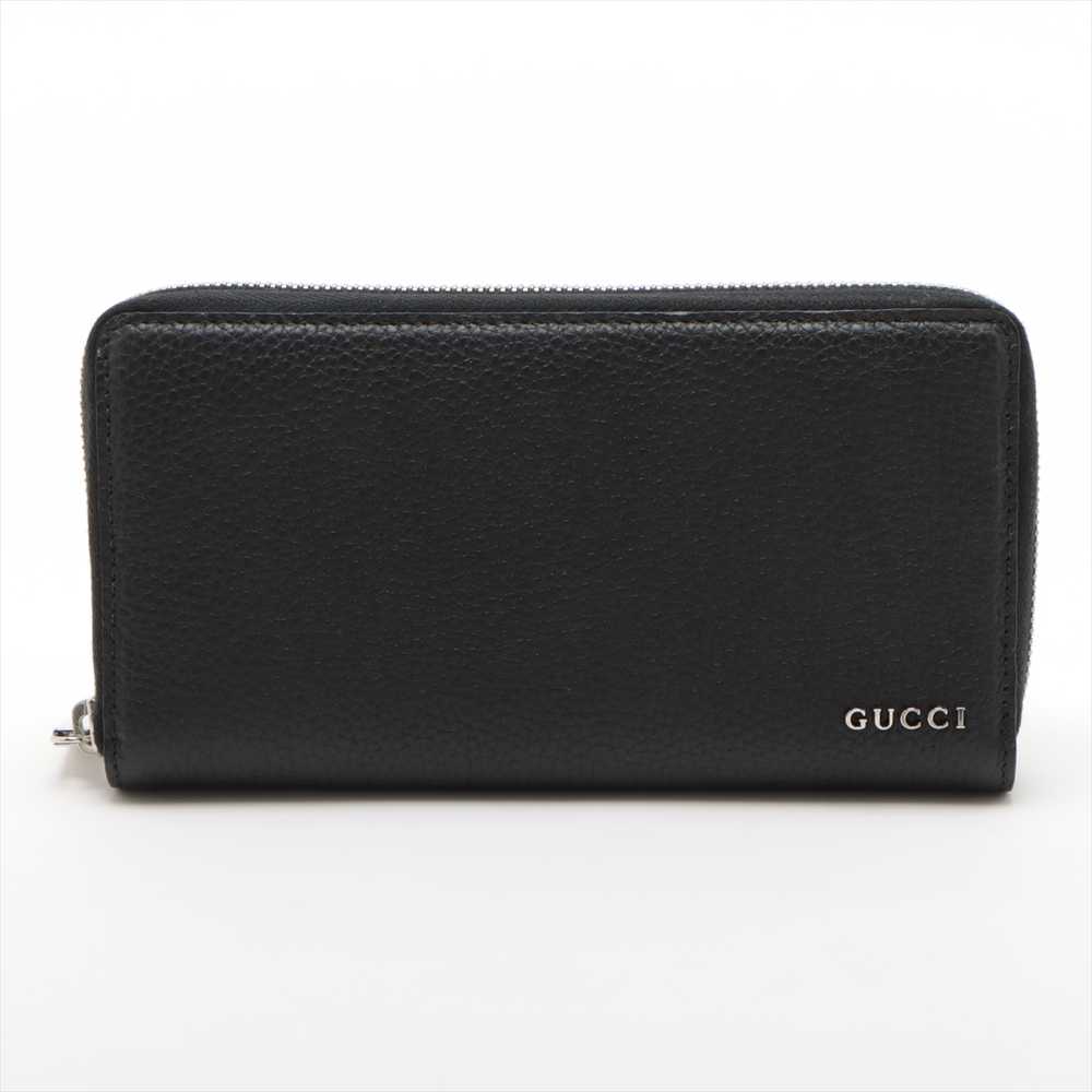 Gucci Leather Zip Round Wallet Black 771154 - image 1