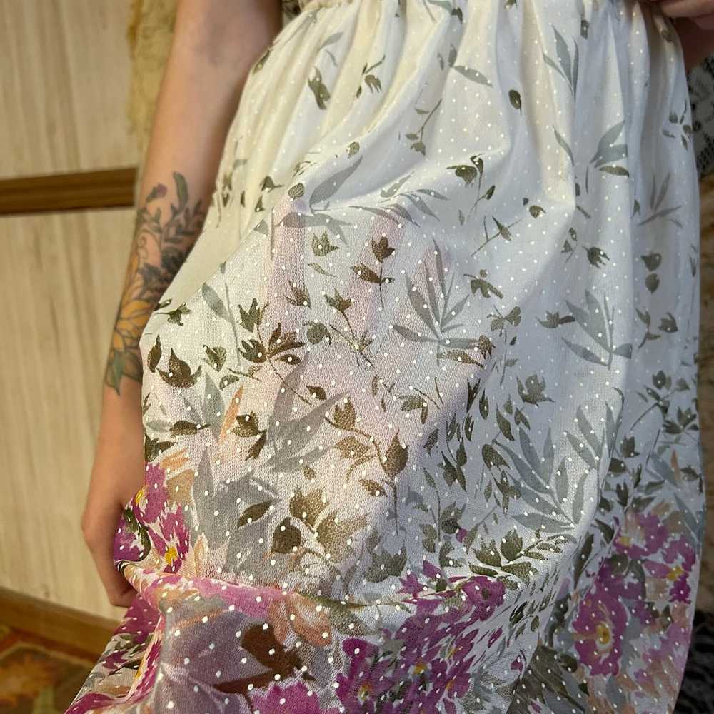 Vintage 70s sheer cottage core dress - image 4