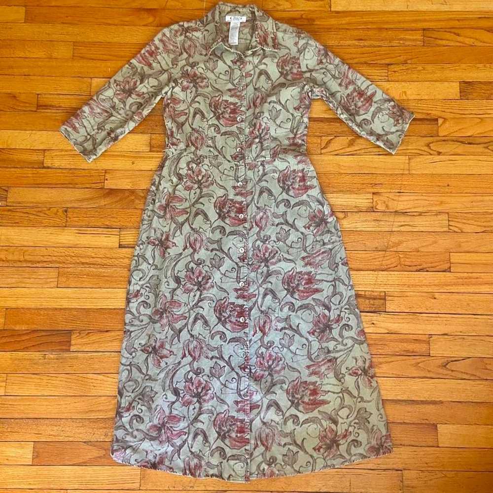 Vintage 90s floral duster button up maxi dress ja… - image 4