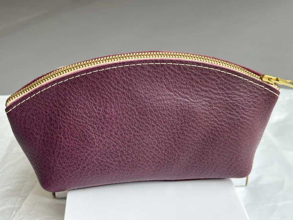 Portland Leather Plum Eclipse Small Makeup bag fr… - image 3