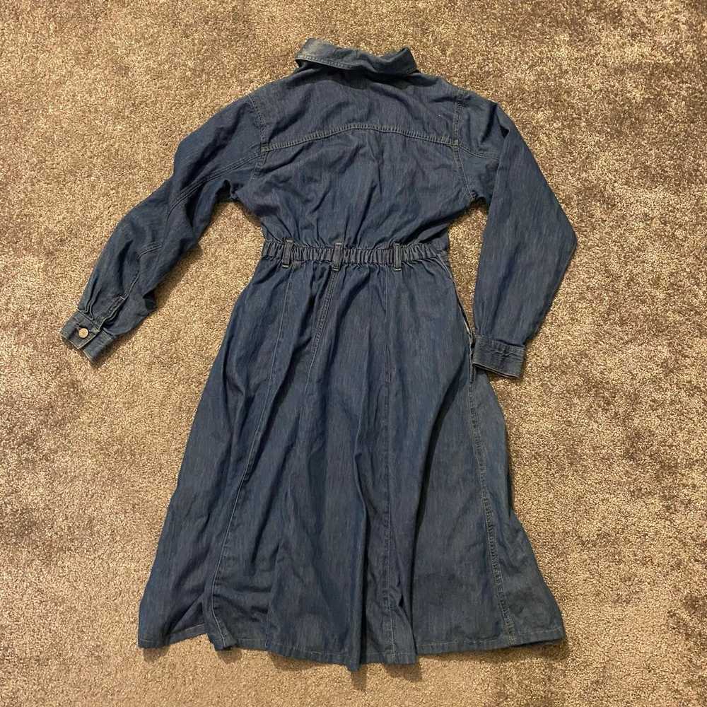 Vintage Essentials Style Denim Dress Womens 8 Blu… - image 2