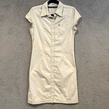 Tommy Hilfiger Dress Womens 10 Cream Snap Button U