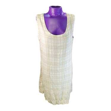 Cut Loose vintage white tan plaid rayon flax tank 