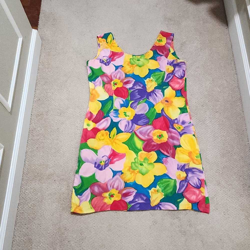 Jams World Vintage Size 11 Bright Floral Dress - image 1