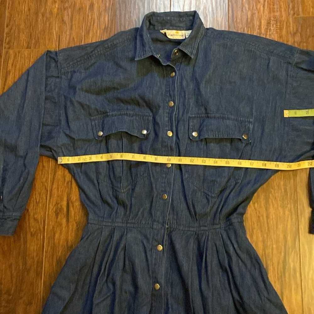 Vintage 90s Liz Claiborne Western Denim Dress - image 3