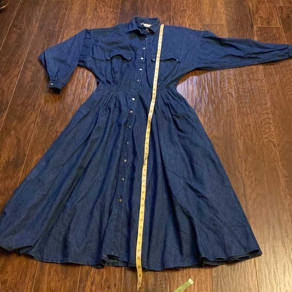 Vintage 90s Liz Claiborne Western Denim Dress - image 6