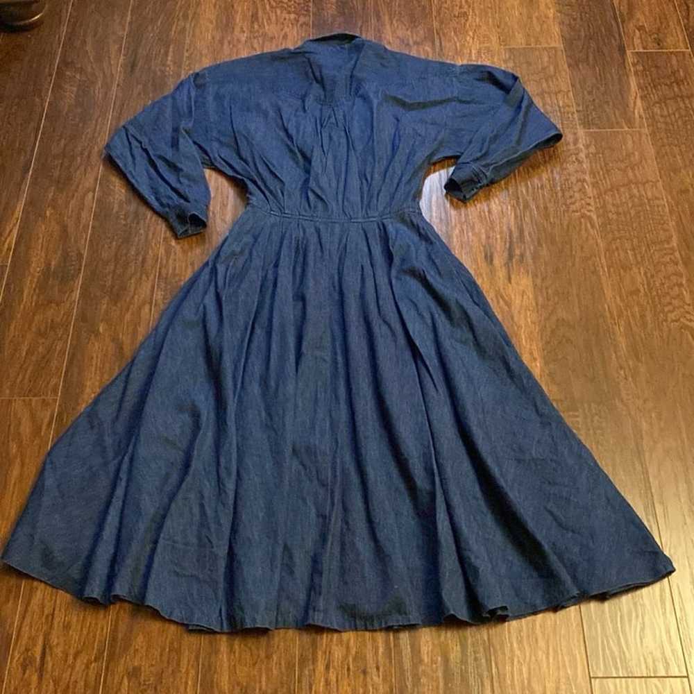 Vintage 90s Liz Claiborne Western Denim Dress - image 7