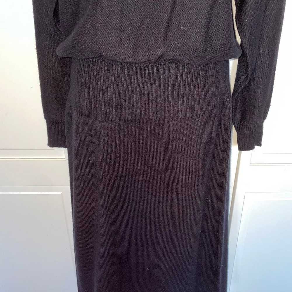 Vintage Sweater Dress Knit Pearl Gems Winter Holi… - image 3