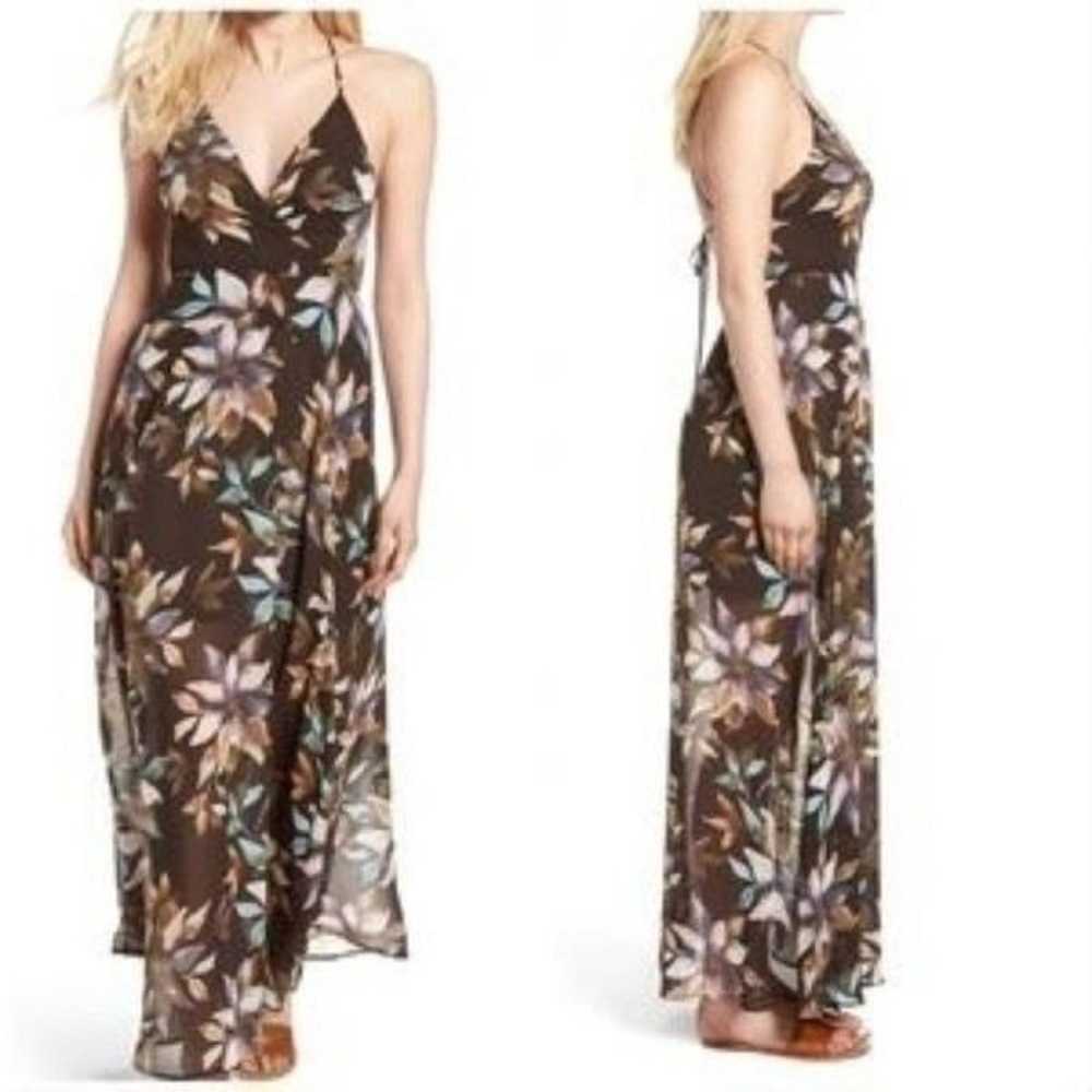 Astr the Label Floral Sheer Tie Back Slit Wrap Ma… - image 1