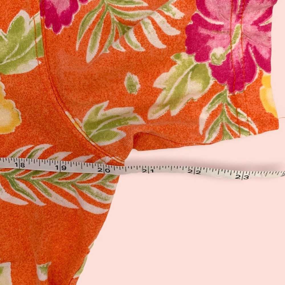 Vintage 1990s Capacity Knits Orange Tropical Flor… - image 7