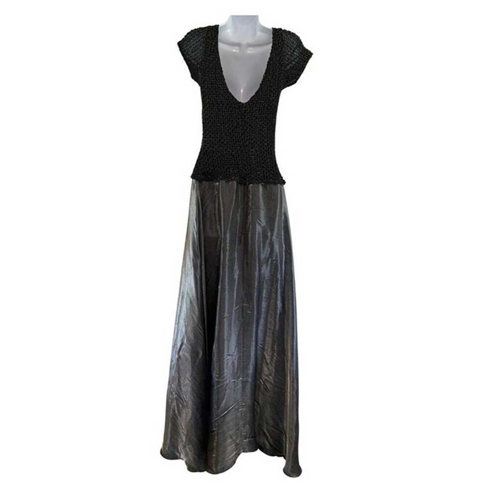 JS Collections Black Gray Silver Maxi Full Skirt … - image 11