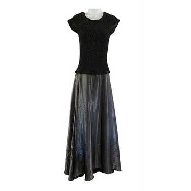 JS Collections Black Gray Silver Maxi Full Skirt … - image 1