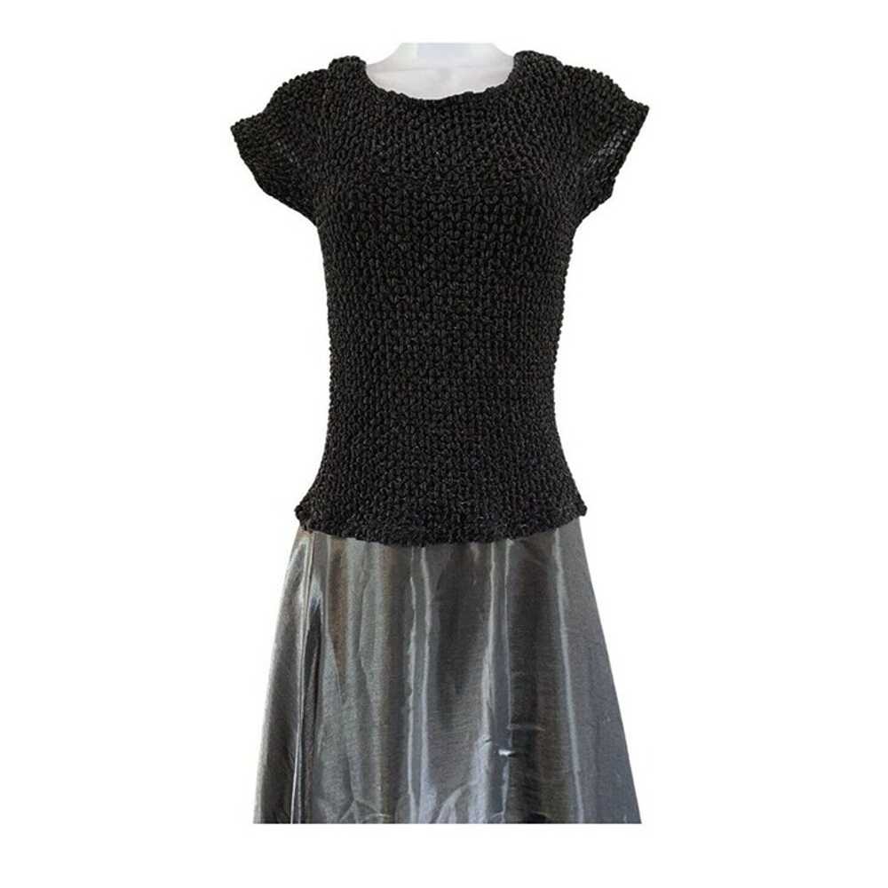 JS Collections Black Gray Silver Maxi Full Skirt … - image 2