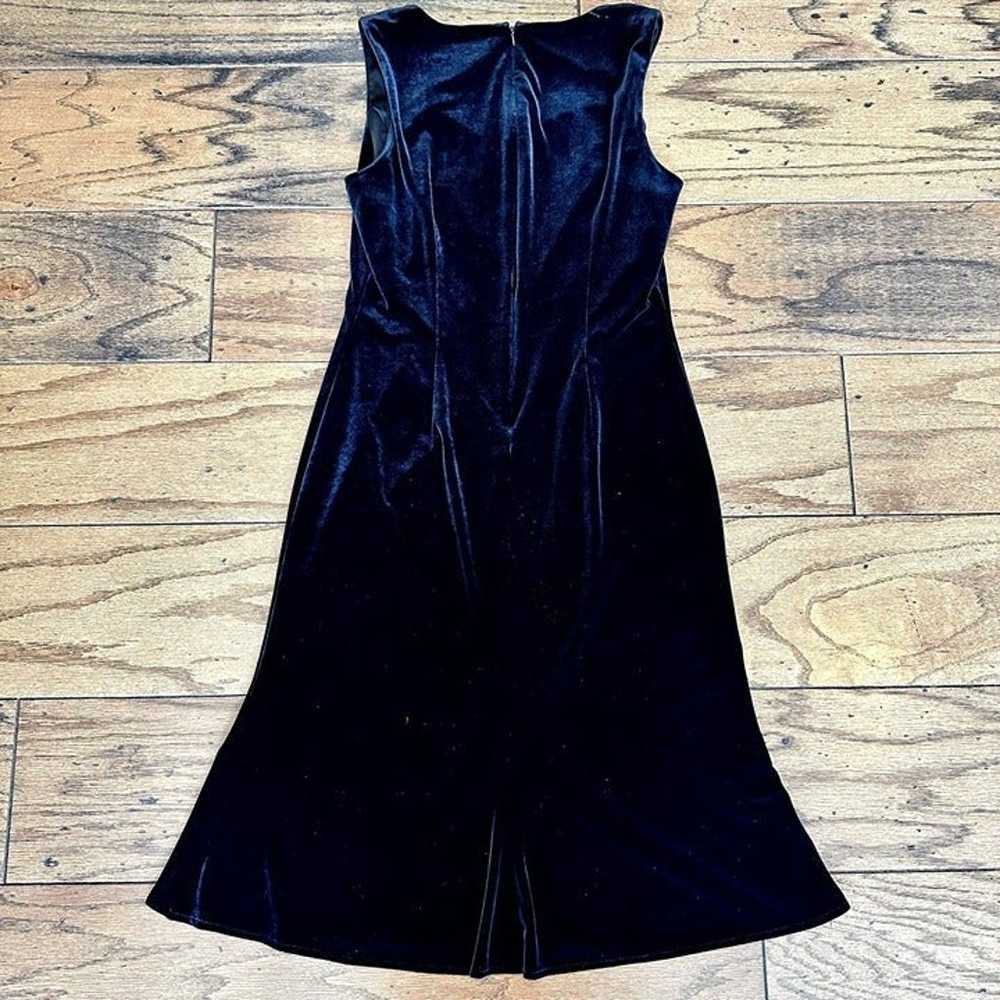 Size 10 Vintage 90's Papell Boutique Black Velvet… - image 3