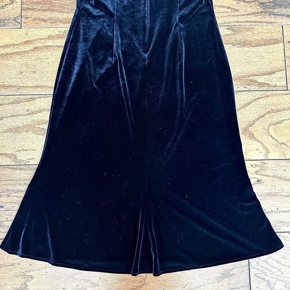 Size 10 Vintage 90's Papell Boutique Black Velvet… - image 6