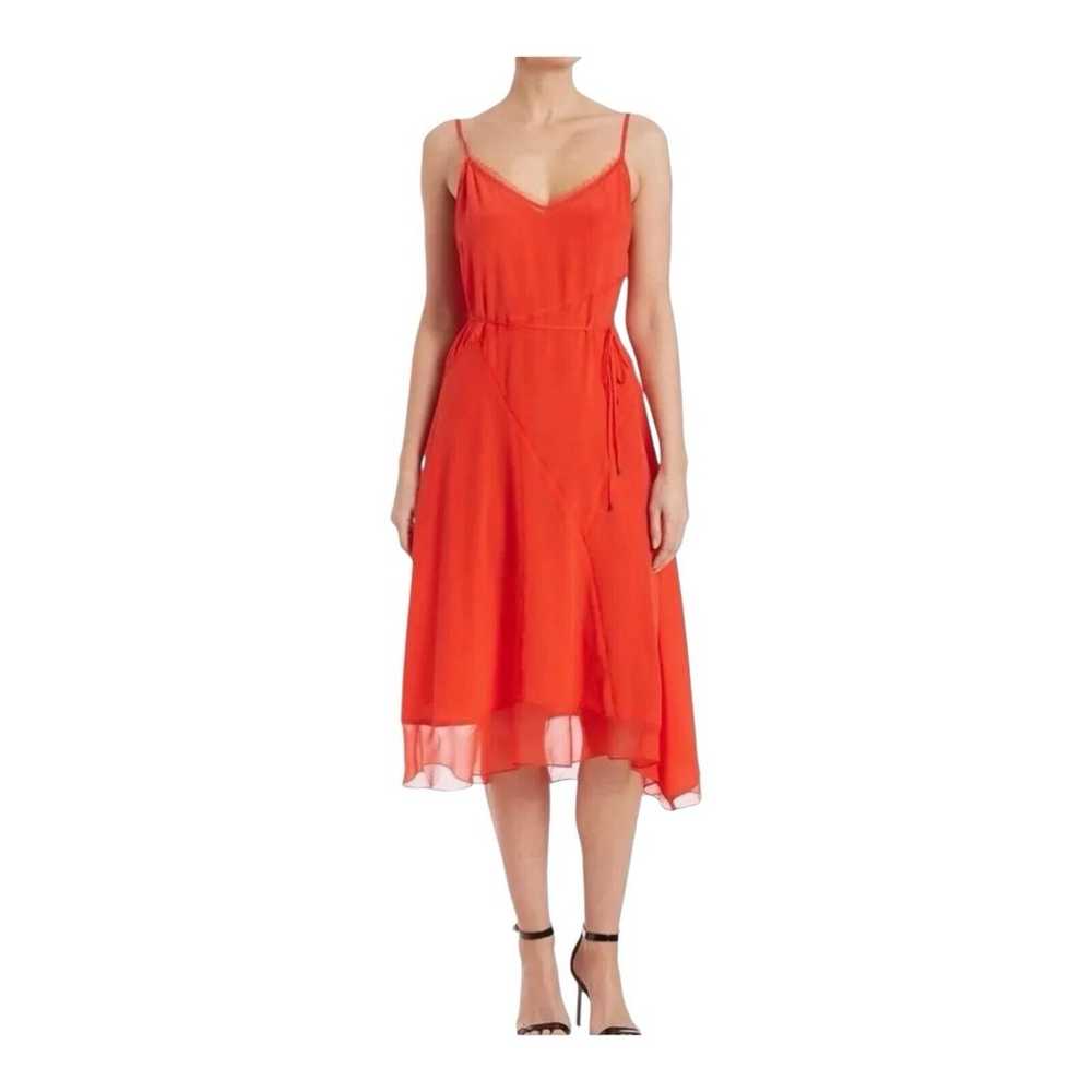 Elie Tahari Red 100% silk Shirley Slip Midi Dress… - image 2