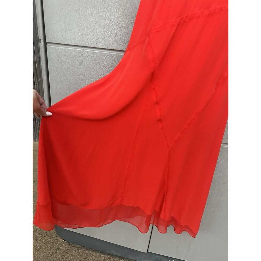 Elie Tahari Red 100% silk Shirley Slip Midi Dress… - image 7