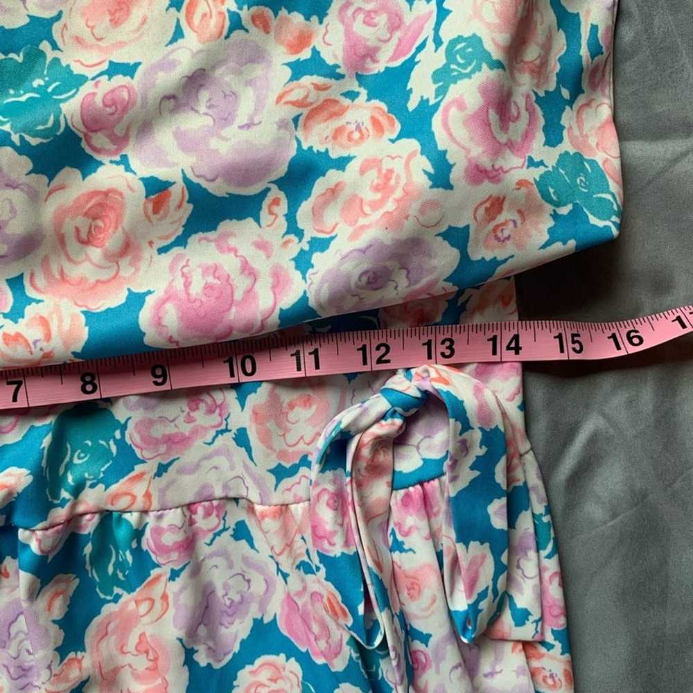 1980's Vintage Dress, pastel floral KR of NY - image 7