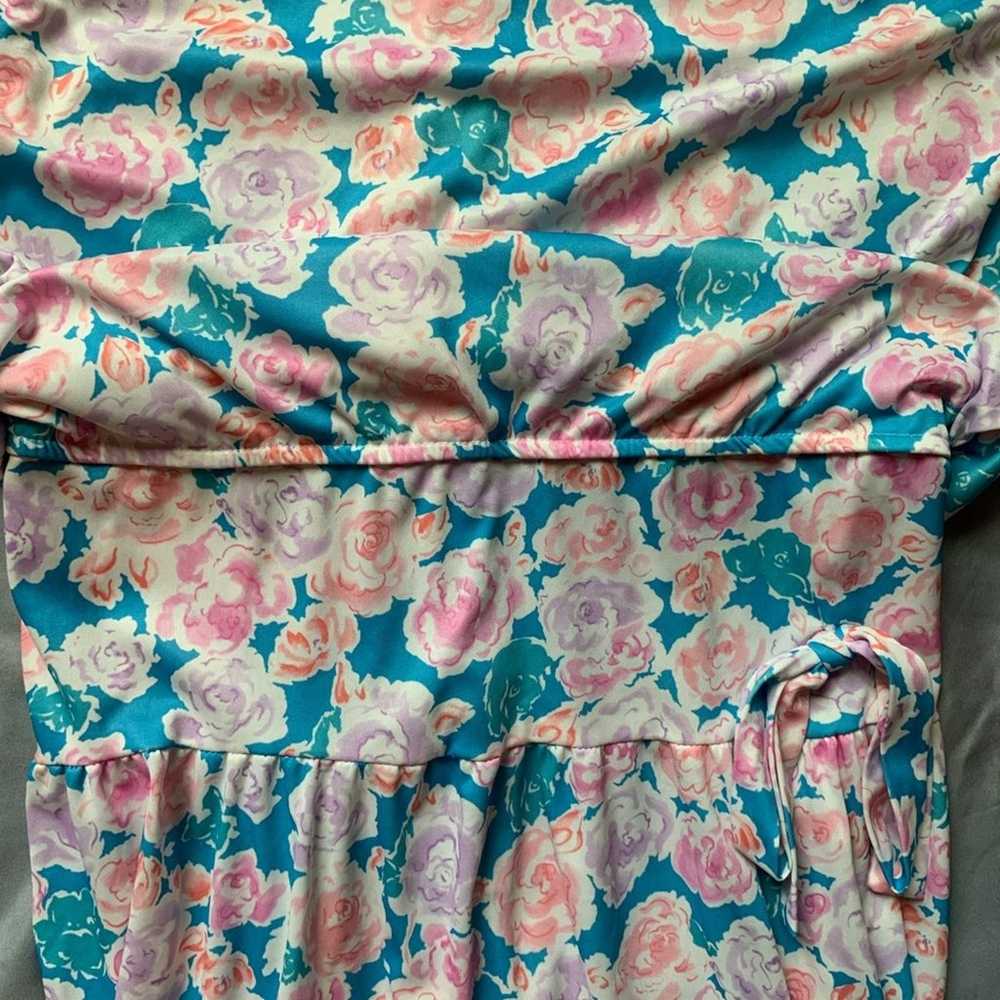 1980's Vintage Dress, pastel floral KR of NY - image 8