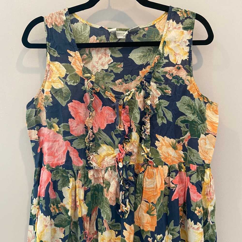 VINTAGE 90’s Floral Sleeveless Cottagecore Prairi… - image 2