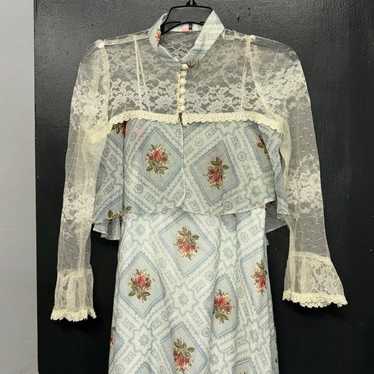 Vintage Floral Lace Dress With Jacket - image 1