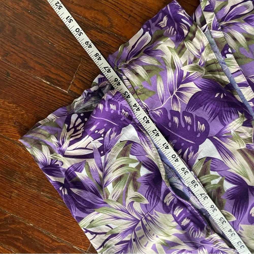 90s Vintage Purple Floral Dress Sun Hawaiian Flow… - image 7