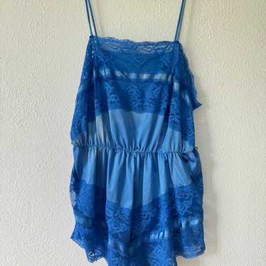 Vintage texsheen lingerie blue teddy