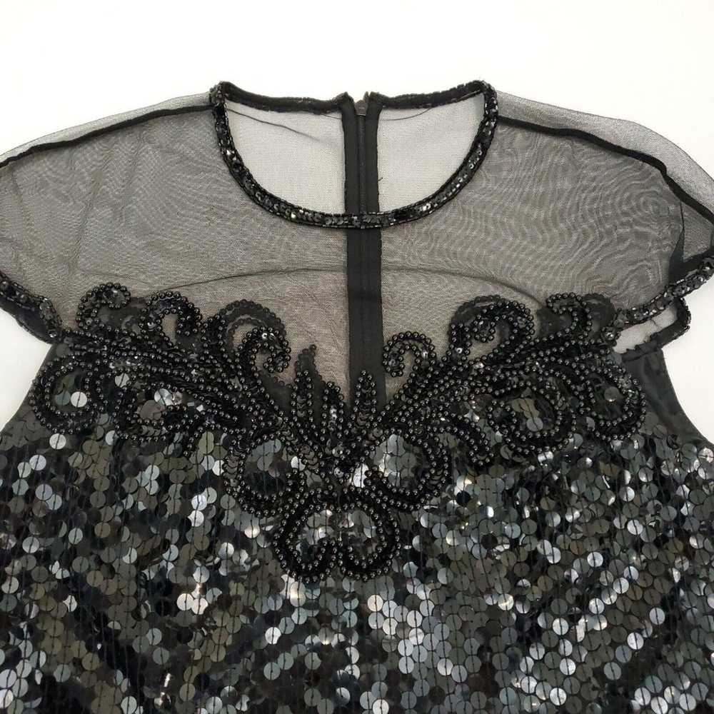 Nite Line Vintage Sequin Cocktail Dress Beaded Bl… - image 3