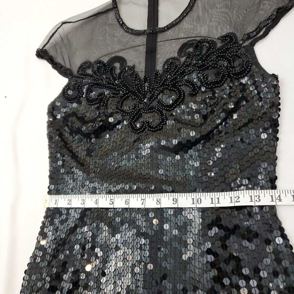 Nite Line Vintage Sequin Cocktail Dress Beaded Bl… - image 9