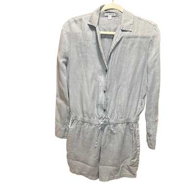 James Perse- Playful Linen Jumpsuit- light gray-s… - image 1