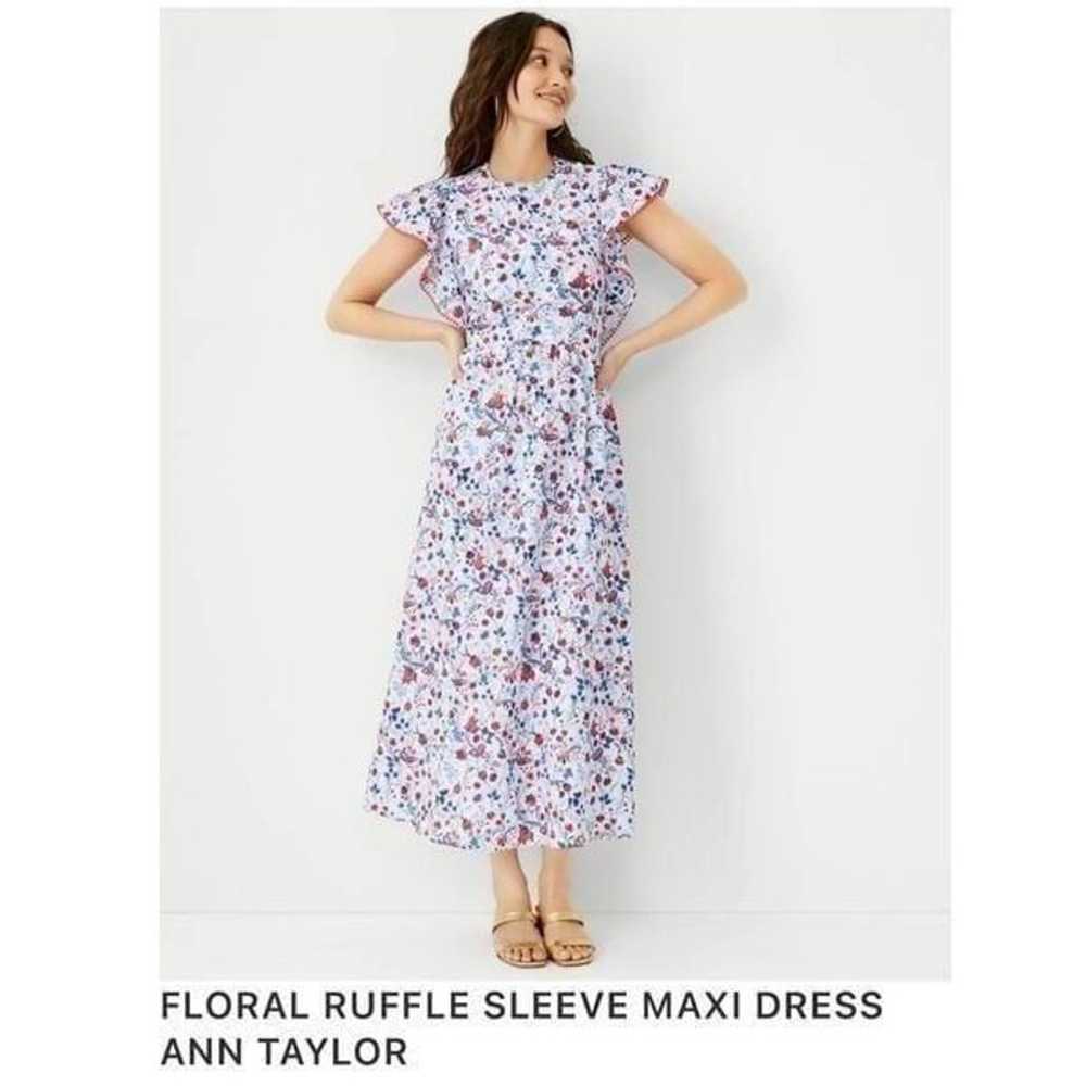 Ann Taylor floral Ruffle sleeve floral print maxi… - image 1