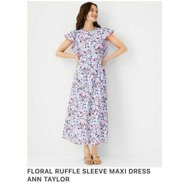 Ann Taylor floral Ruffle sleeve floral print maxi 