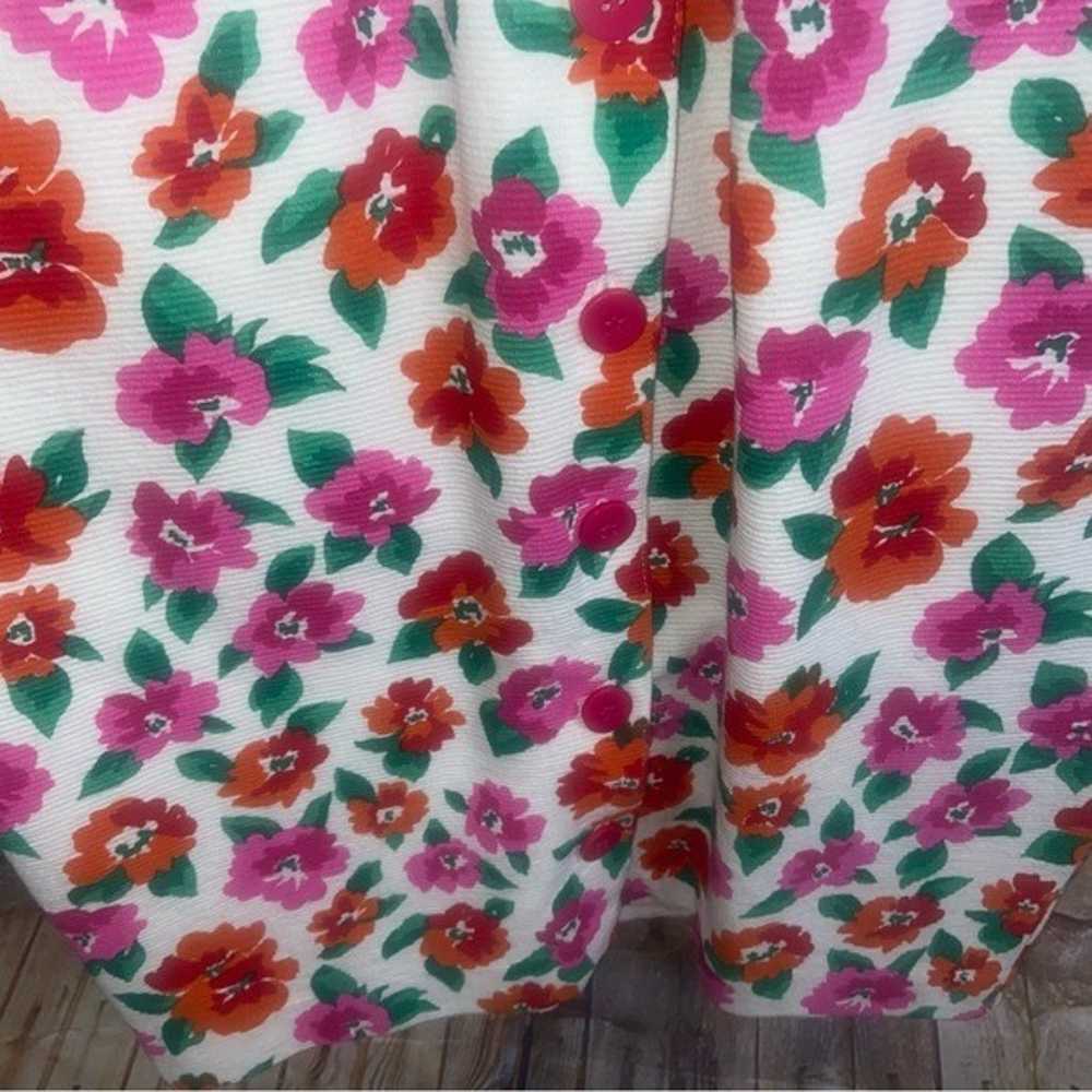 Vintage 90s Adrienne Vittadini Floral Button Back… - image 7