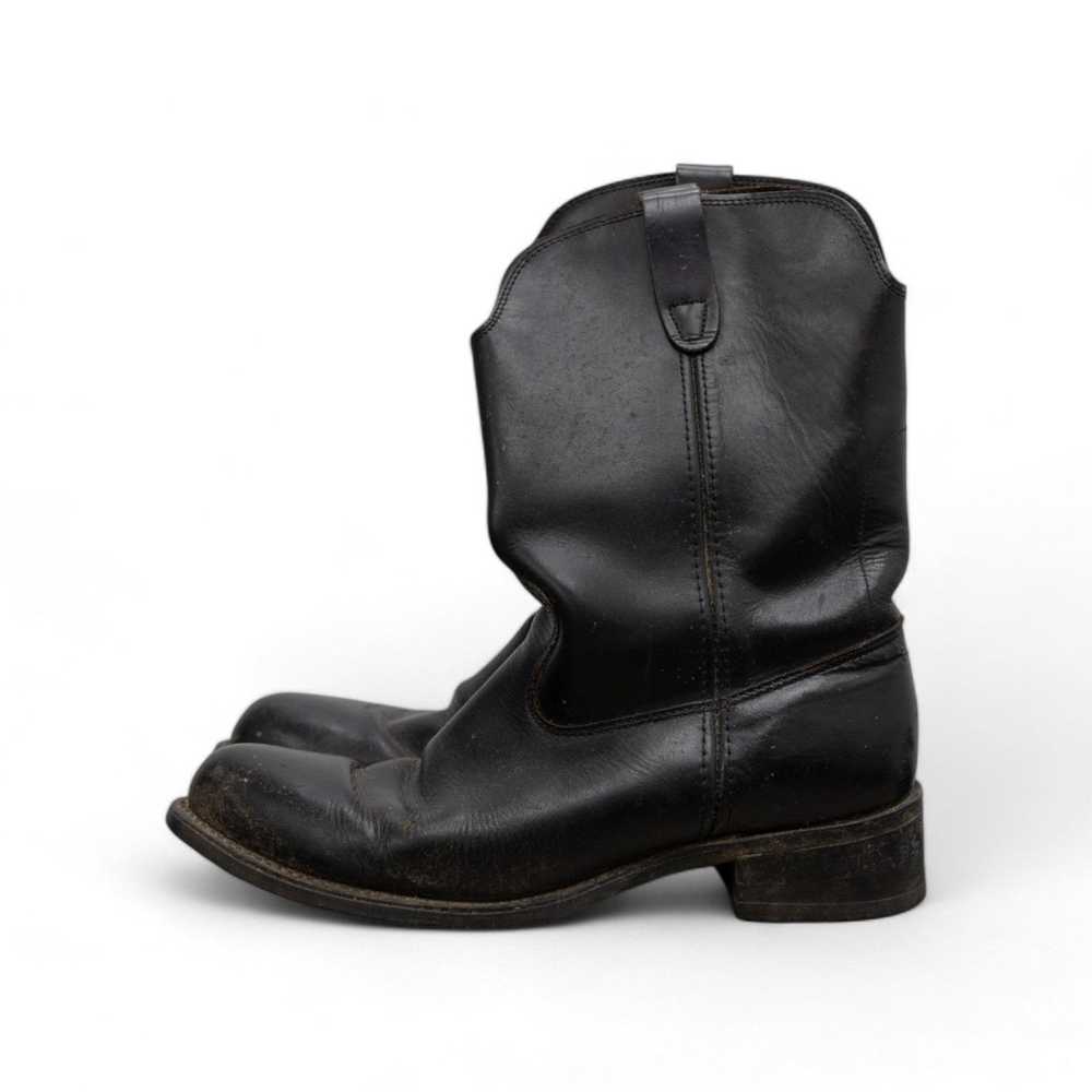 Vintage BLACK LEATHER BOOTS - 1970'S - image 2