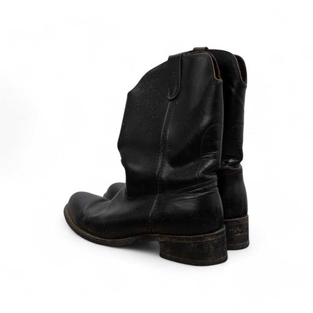 Vintage BLACK LEATHER BOOTS - 1970'S - image 3