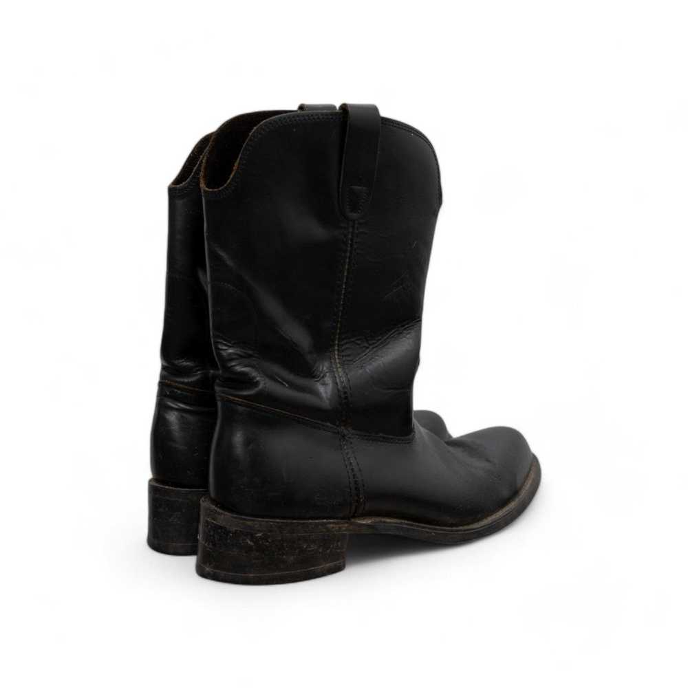 Vintage BLACK LEATHER BOOTS - 1970'S - image 5