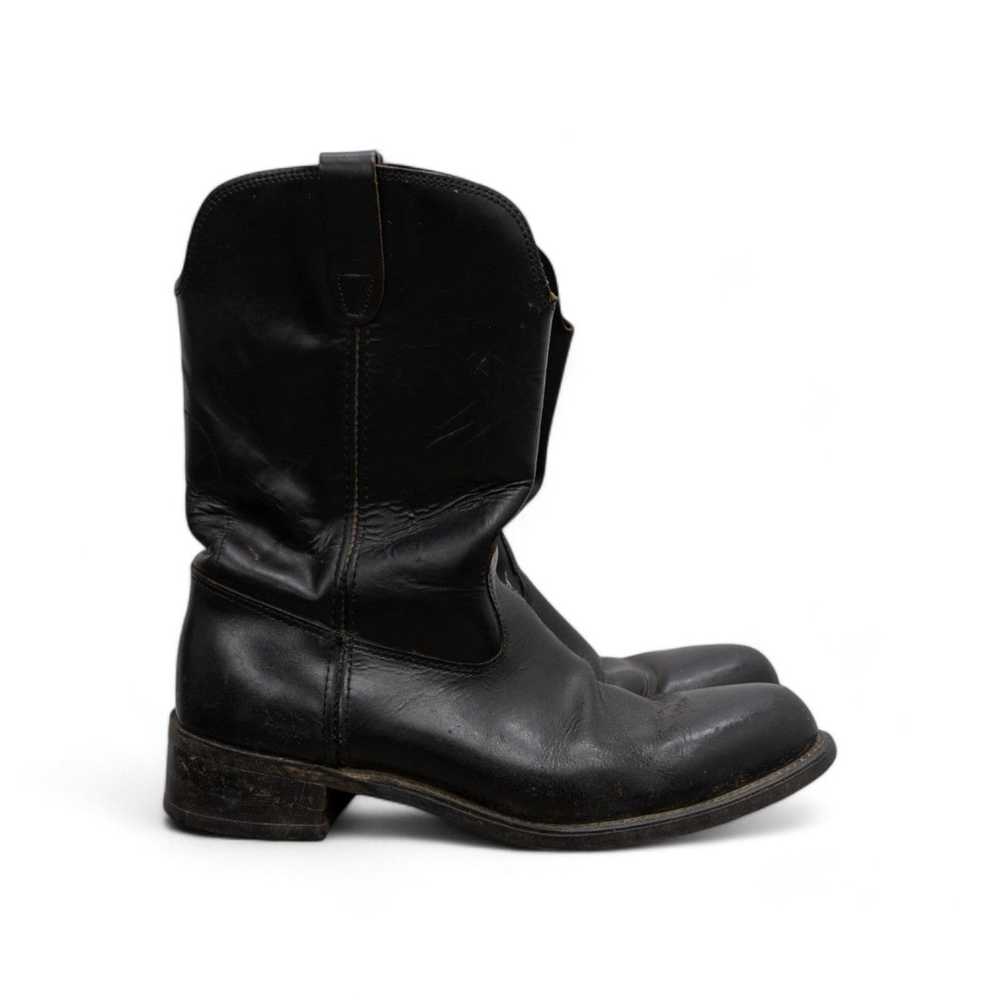 Vintage BLACK LEATHER BOOTS - 1970'S - image 6