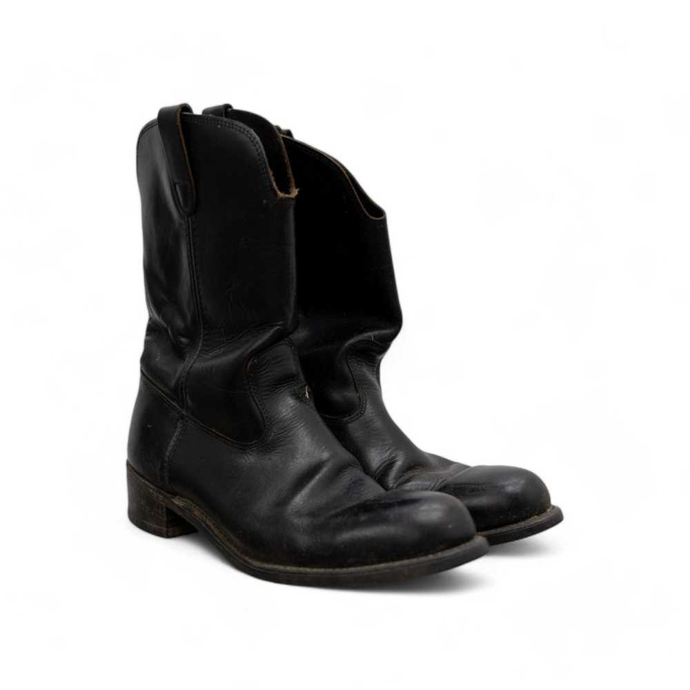 Vintage BLACK LEATHER BOOTS - 1970'S - image 7