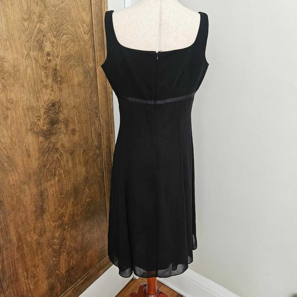 Vintage 90s Sheer Black Dress Knee Length Empire … - image 4