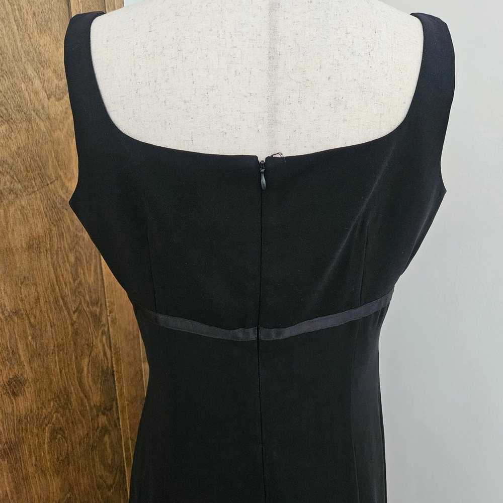 Vintage 90s Sheer Black Dress Knee Length Empire … - image 5