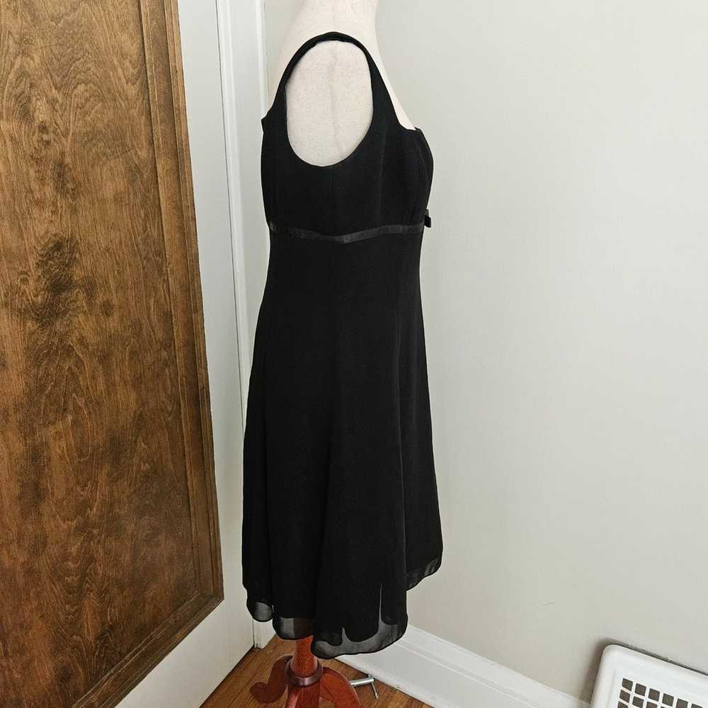 Vintage 90s Sheer Black Dress Knee Length Empire … - image 6