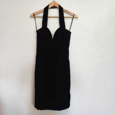 Vintage Hollywood Nites Black Velvet Dress Size 10 - image 1