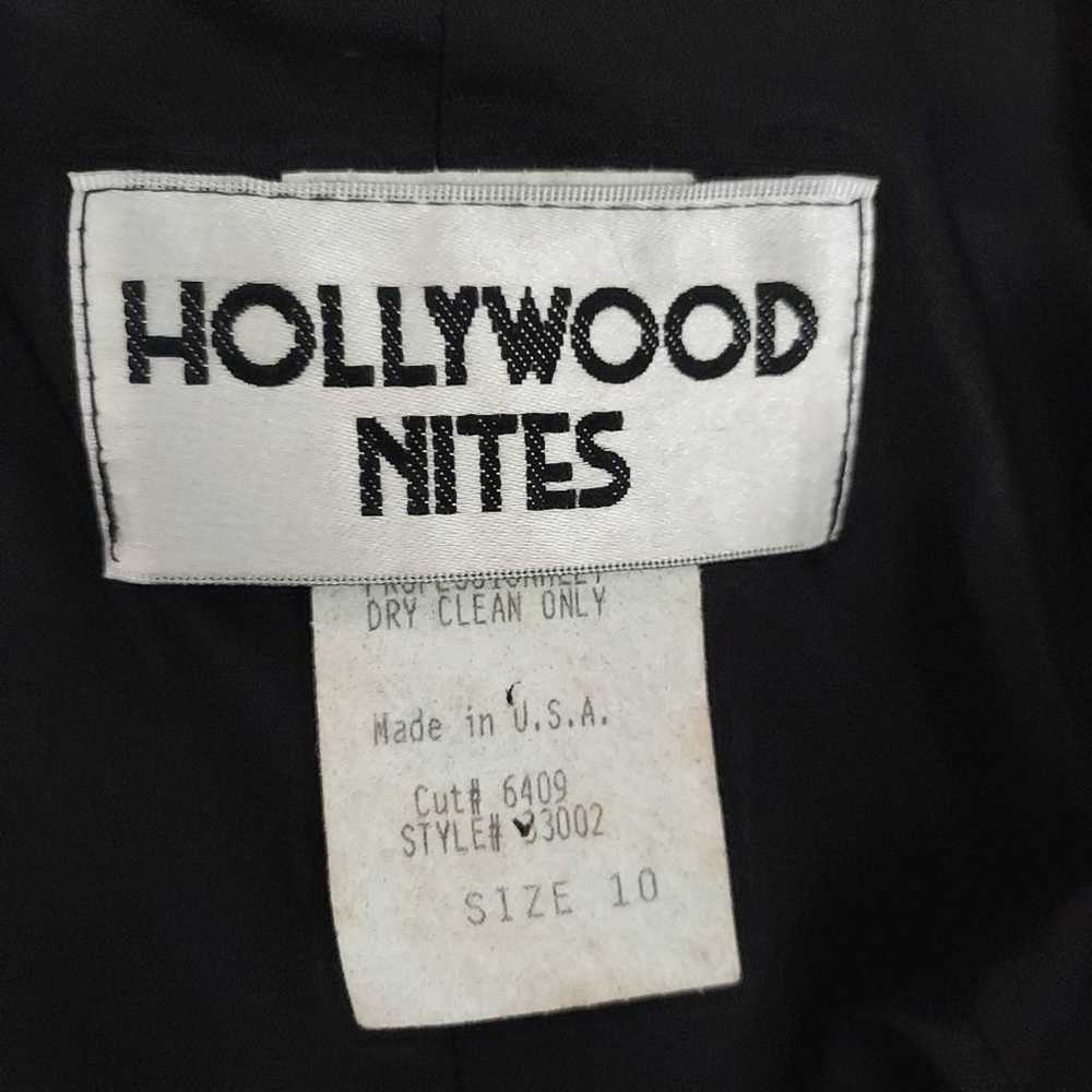 Vintage Hollywood Nites Black Velvet Dress Size 10 - image 8