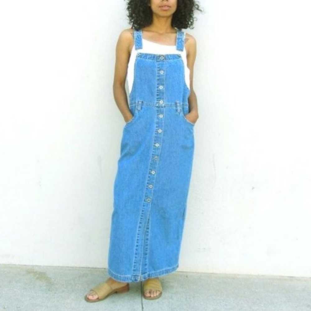 Planet Cotton Vtg Denim Overall Dress - image 1