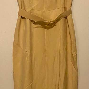 Jones New York Vintage Yellow Silk and Linen Dres… - image 1